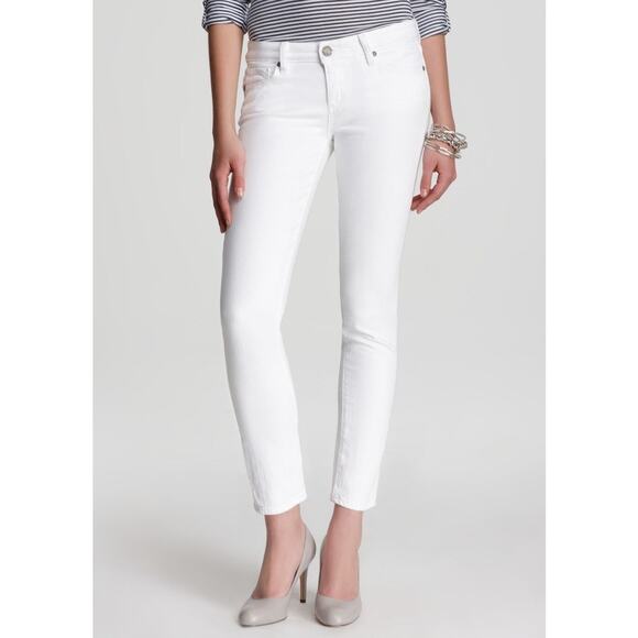 NWOT $189 PAIGE SKYLINE WHITE DENIM ANKLE JEANS 24 - Picture 1 of 14
